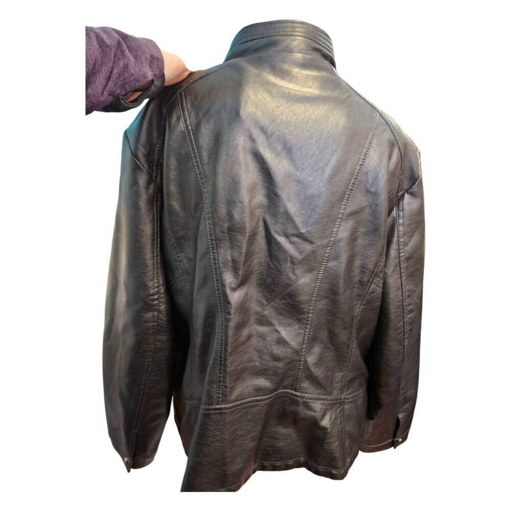 Giacca Women Black Leather Jacket Womens Size 1X - Picture 6 of 10